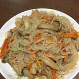 エリンギと糸こんにゃくのごま油炒め